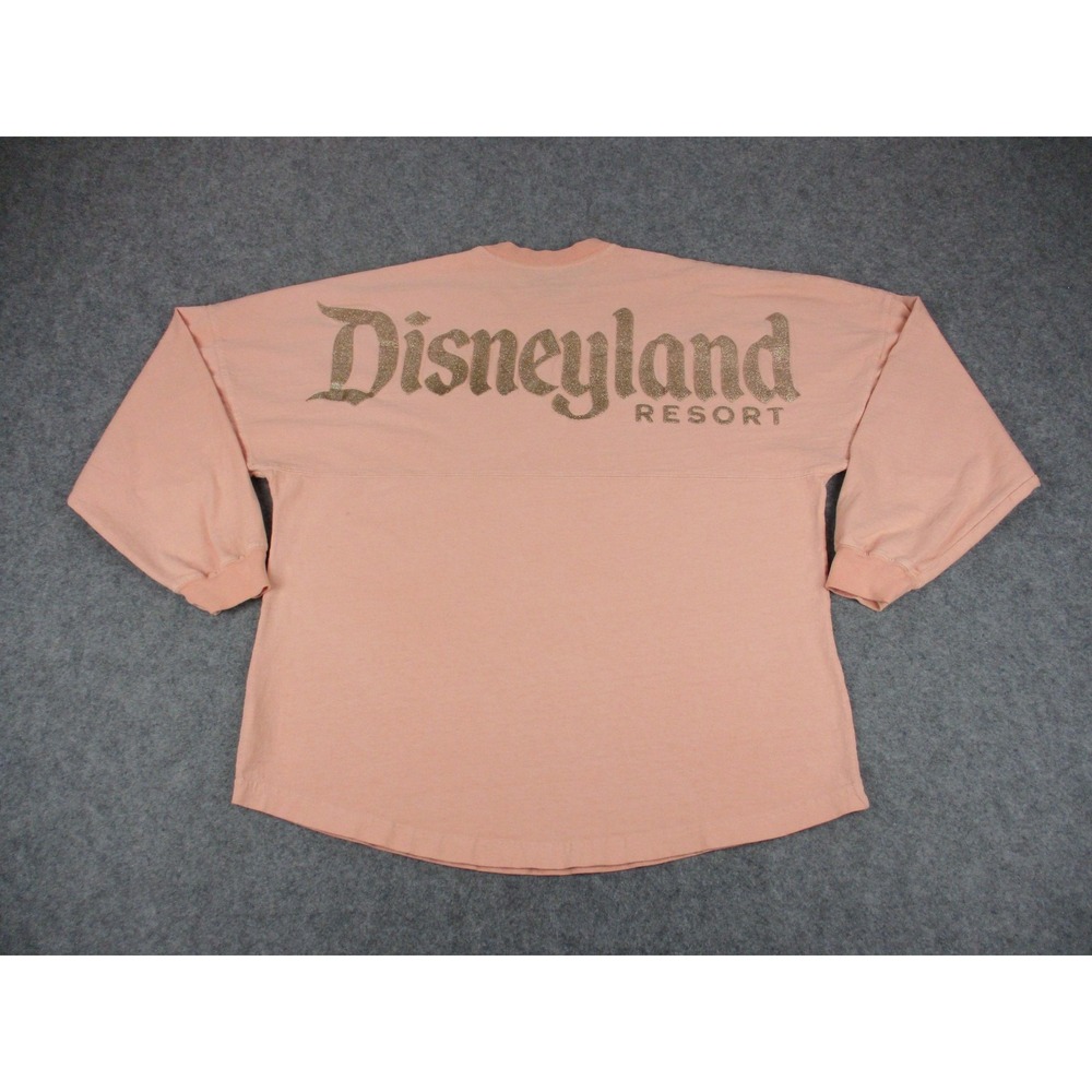 Disney Shirt Womens Large Pink Spirit Jersey Disneyland Glitter Puff Print